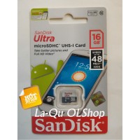Jual Micro SD Sandisk 16 GB Class 10 Speed 48 mb/s Memori MicroSD 16GB Murah
