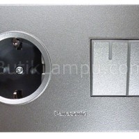 Stop Kontak CP + Saklar Seri Lampu Panasonic Style Silver