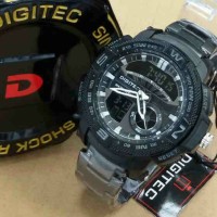 Jam Tangan Pria DIGITEC ORIGINAL Rantai Hitam Double Time Istimewah