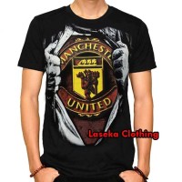 Jual Kaos Distro Bola Murah MU Manchester United Superman 3D / Bukan Jersey Murah