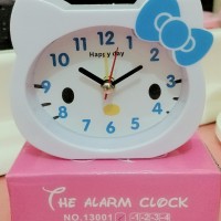 Jual Jam waker / weker lucu kepala hello kitty pita biru /alarm clock Murah