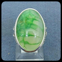 CINCIN BATU AKIK NATURAL LUMUT SISIK NAGA HIJAU MEMPESO Berkualitas
