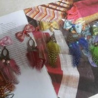 ANTING BULU bros jilbab anting hijab bulu ayam angsa polka merak asli