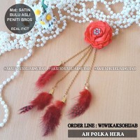 ANTING BULU bros jilbab anting hijab bulu ayam angsa polka merak asli