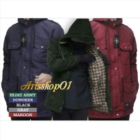 Jual Jaket Hoodie Parka Kanvas Pria | Cowok Murah