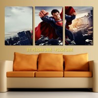 Jual Poster Superman Unik 3 Bagian / 3 Panel Murah