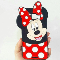 Jual Silicone Case Minnie Mickey Mouse Polkadot Samsung J3 J5 J7 A7 Murah