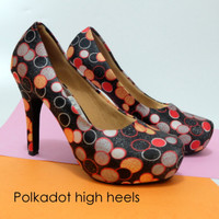 Jual Sepatu High Heels New Polkadot Murah