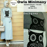 OWLA MINIMAXY (RZ) / dress cantik wanita hijab lengan panjang lucu