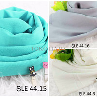 TERBATAS Pashmina Hijab Jilbab Kerudung Warna peach pink grey white bl
