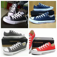 Harga Murah Converse Ox Pria Wanita Hitam Navy Abu Merah / Sepatu Seko