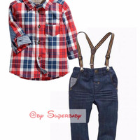 MX 3.14 - NEXT 3in1 Setelan Kemeja Panjang + Suspender (2-7tahun)