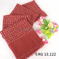 PROMO Pashmina Hijab Jilbab Kerudung marun merah bata motif polkadot m