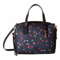 Tas fossil emma satchel navy dot NWT