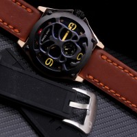 JAM TANGAN PRIA SWISS ARMY TENGKORAK PAKET BLACK COMBI ROSEGOLD
