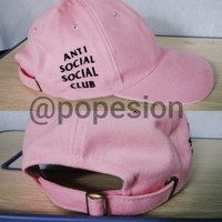 Topi baseball anti social social club assc (pink)