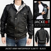 Jual Jaket Army Parasut - Slim Fit & Waterproof - Black Murah