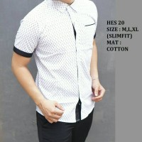Baju Kemeja Pria Batik Modern Slimfit lengan pendek HES-20
