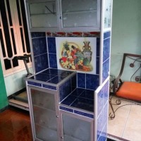 Lemari Rak Piring 2 Dua Pintu Super Aluminium Keramik Unik Cantik