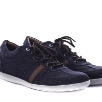 Sepatu Loafers Pria - Sneakers Hitam Casual Kanvas GM 1030 CIbaduyut