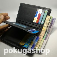 Jual DOMPET KULIT PRIA SAPI ASLI 3/4 HITAM POLOS ASLI GARUT Murah