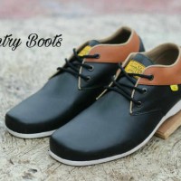 Sepatu Pria Country Boots Rade Black Tan Formal Casual Kerja Kantor