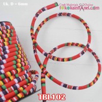 TBL102 Tali Bulat 6mm Bahan Kain Warna Warni - Merah (Per Meter)
