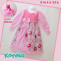 Gamis Anak Anak Kayyisa KM 04-17A Bonus Jilbab Anak Bahan Katun Jepang