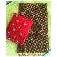 kain batik dagel SoLo + jumputan merah cabai