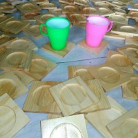Jual Tatakan Gelas / Alas Gelas Bahan Kayu Pinus / Coaster Set Murah