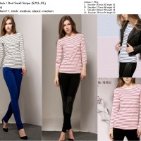 20117 BAJU LENGAN PANJANG WANITA CEWEK GARIS SALUR STRIPED TOP SIMPLE