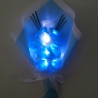 Jual Buket Anniversary Bunga Mawar Berpendar Cool Blue ext Murah