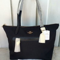 JUAL TAS COACH NYLON TOTE BLACK ORIGINAL ASLI