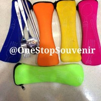 Jual alat makan portable (sendok garpu sumpit) free pouch MURAH! Murah