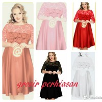 Jual dress jumbo / bigsize / big size / XL / kombi brokat / BAGUS Murah