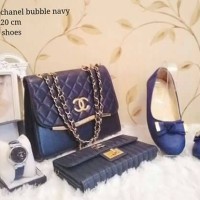 chanel bubble navy tas set 4in1 tas lokal tas wanita murah