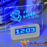Jual Jam Alarm Papan Tulis Memo Board LED Unik Kado Valentine Romantis Murah