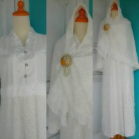 Jual gamis krudung putih Murah