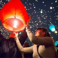Jual Lampion terbang warna warni Murah