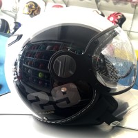 Helm Pilot Zeus 210 Half Face Black Whte