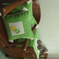 Sarung Bantal Kursi atau Sofa Set Minimalis Tenun Kupu Hijau