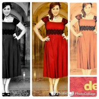 Jual Dress jumbo / bigsize merah / gaun pesta red / XL dan XXL / imlek Murah