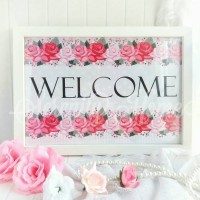 Jual Hiasan Pajangan Dinding / Wall Decor Shabby Chic - WELCOME Murah