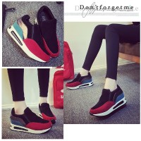 Jual 70370 Red Keds PU+Beludru 6cm Sepatu import wanita/high heels/batam Murah