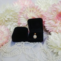 Jual kotak cincin dan perhiasan kalung gelang anting beludru 0023 - hitam Murah