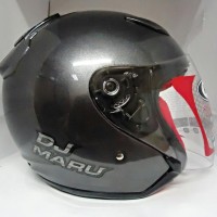 Helm KYT DJMARU DJ Maru Abu Grey Half Face Gray Gunmet Metal