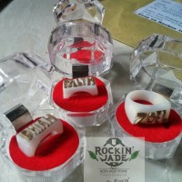 Cincin Ring batu Ukir nama Giok Putih ice jade Aceh