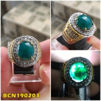 Natural Bacan Doko Size Kantoran batu akik + Cincin Ring titanium