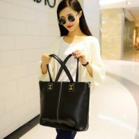 916021 BLACK TAS JINJING HITAM KULIT POLOS PU PLAIN LEATHER WANITA BAG