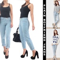 Boyfriend jeans light blue plain